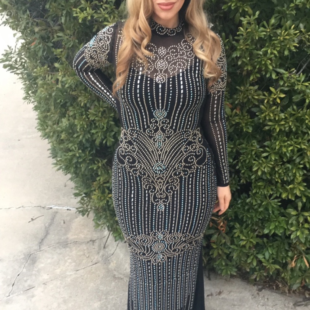 Hot Miami Styles Black mesh dress Medium